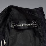 1980s Louis Feraud Black Print Dress with Drop Waist