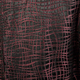 Small 1950s Abstract Textured Cocktail Dress Black Pink Metallic Elbow Sleeve Pleated Skirt