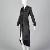 2000s Black Coat with Petal Hem
