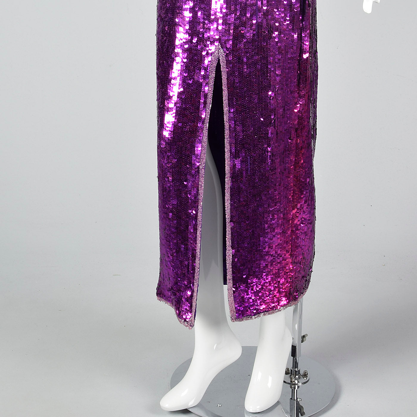 Small 1970s Purple Sequin Dress