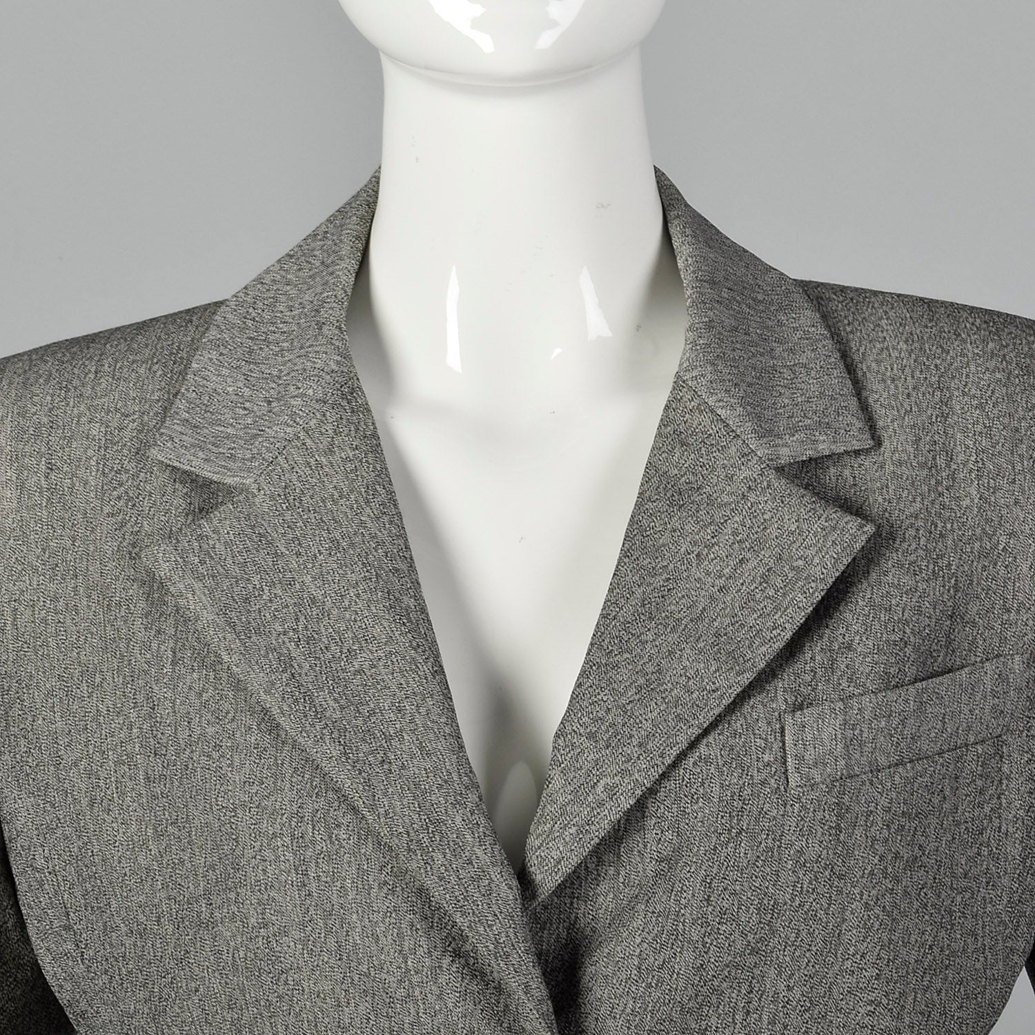 Medium Bill Blass 1980s Gray Wool Skirt Suit