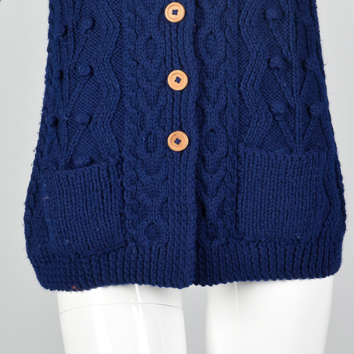 1980s I Magnin Blue Hand Knit Cardigan