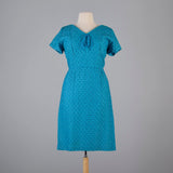 1960s Aqua Blue Ribbon Dress