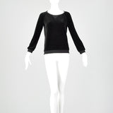 Small Sonia Rykiel 1990s Black Velour Top