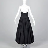 1940s Strapless Black Party Dress
