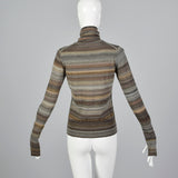 2000s Yves Saint Laurent Striped Knit Turtleneck