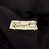 1950s Sheer Black Dress with Mother of Pearl Buttons