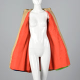 1960s Mod Color Black Suede Leather Vest with Hood
