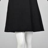 XXS 1960s Double-Breasted Black Wool Coat