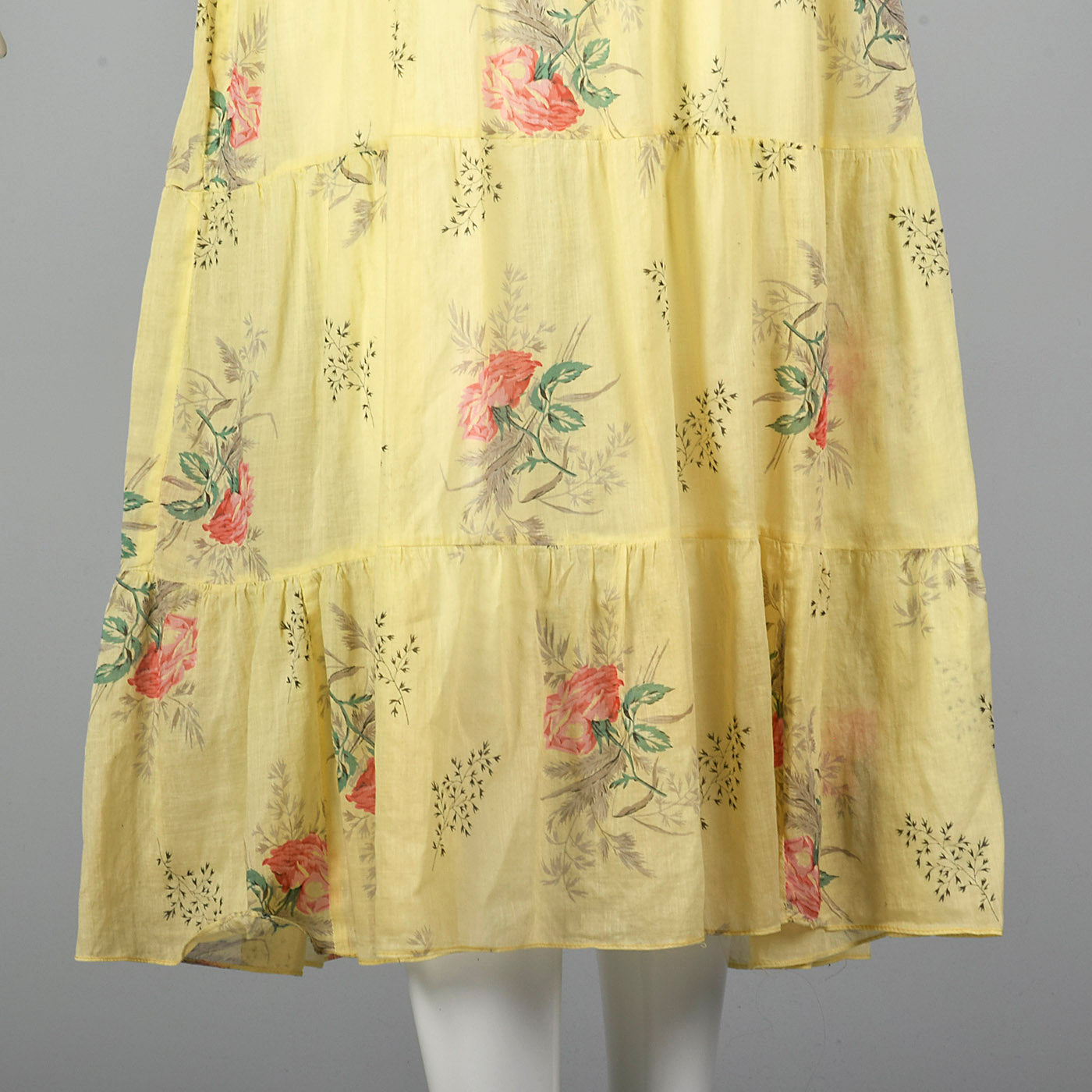 1930s Sheer Yellow Day Dress