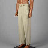1950s Mens Hollywood Waist Wool Pants with Blue Flecks