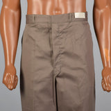 Large 1960s Deadstock Sanforized Cotton Brown Pants