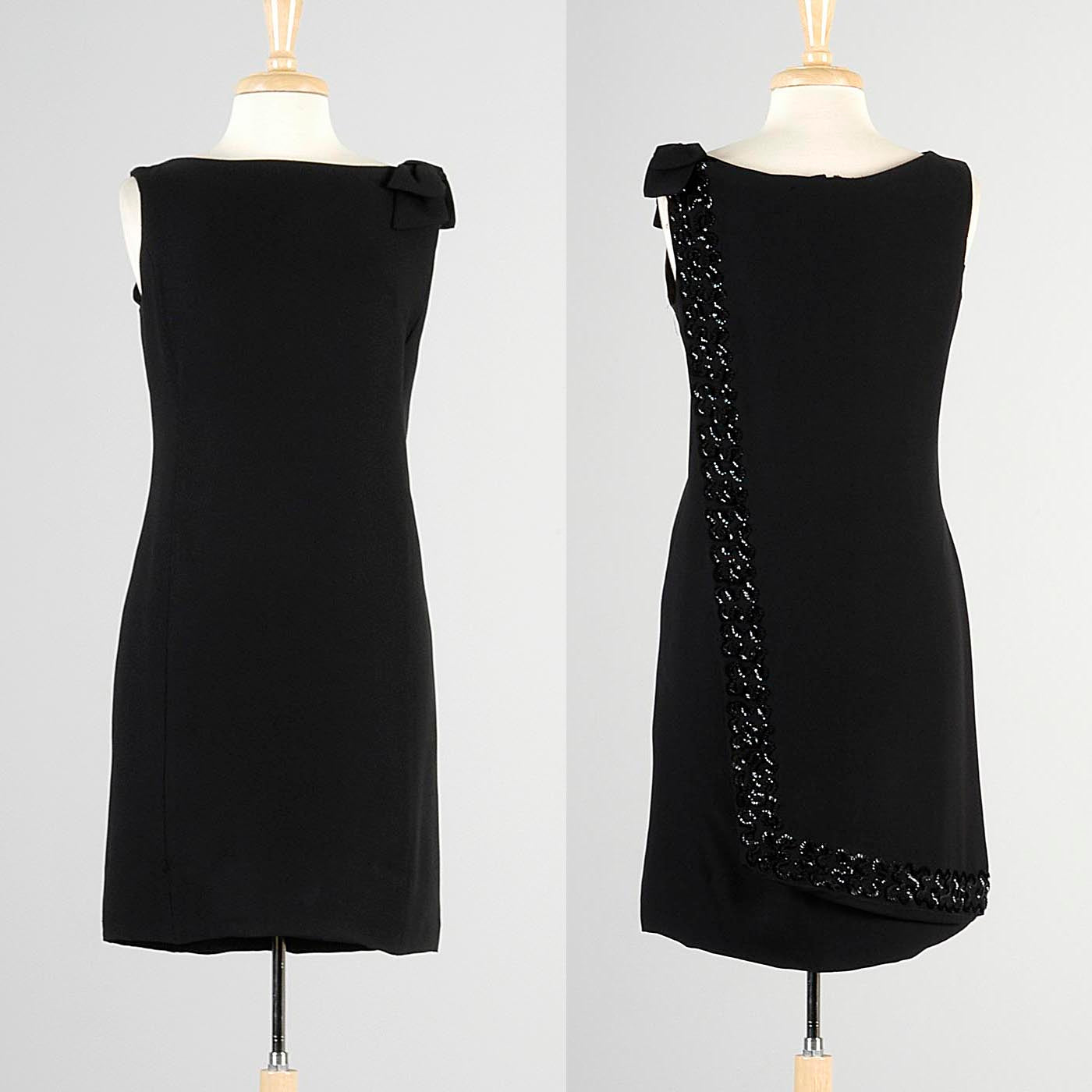 1960s Little Black Dress with Asymmetric Train