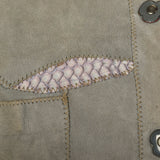 Small 1970s Suede Shirt with Lavender Snakeskin