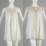 1960s White Babydoll Nightgown with Matching Peignoir