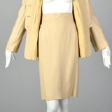 1980s Louis Feraud Beige Skirt Suit
