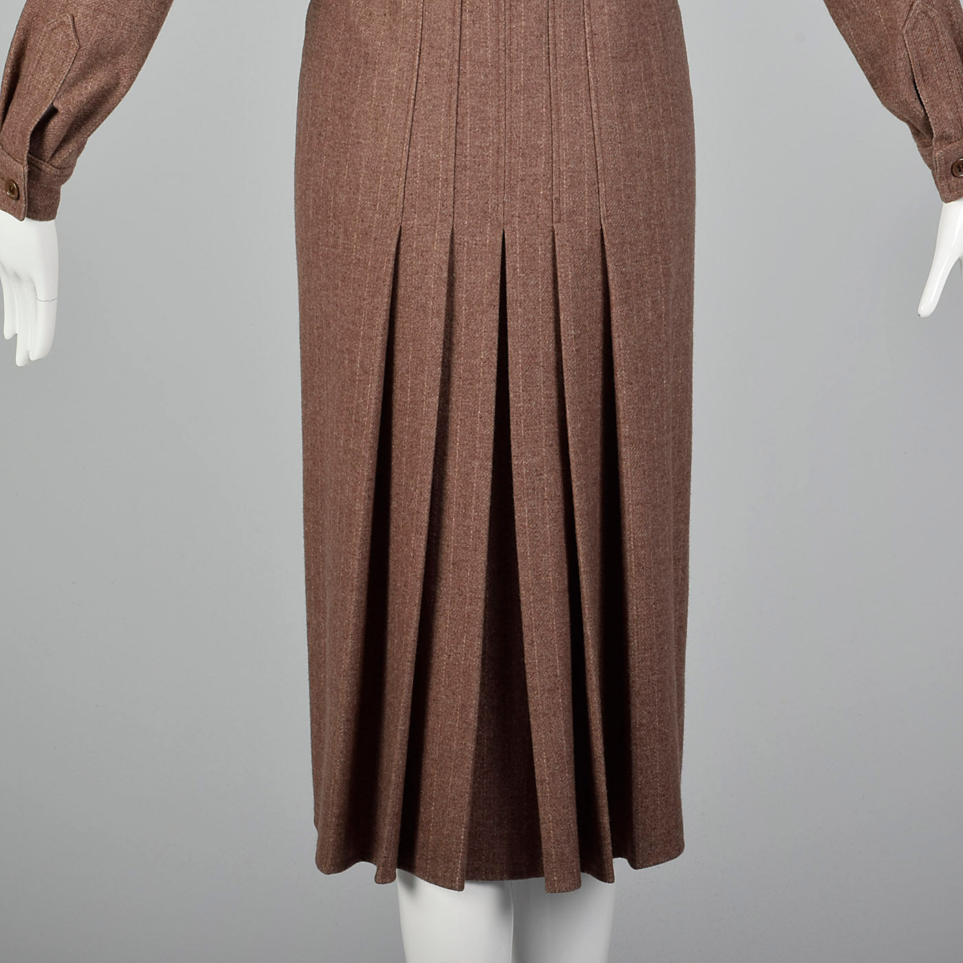 1970s Oscar de la Renta Long Sleeve Wool Dress