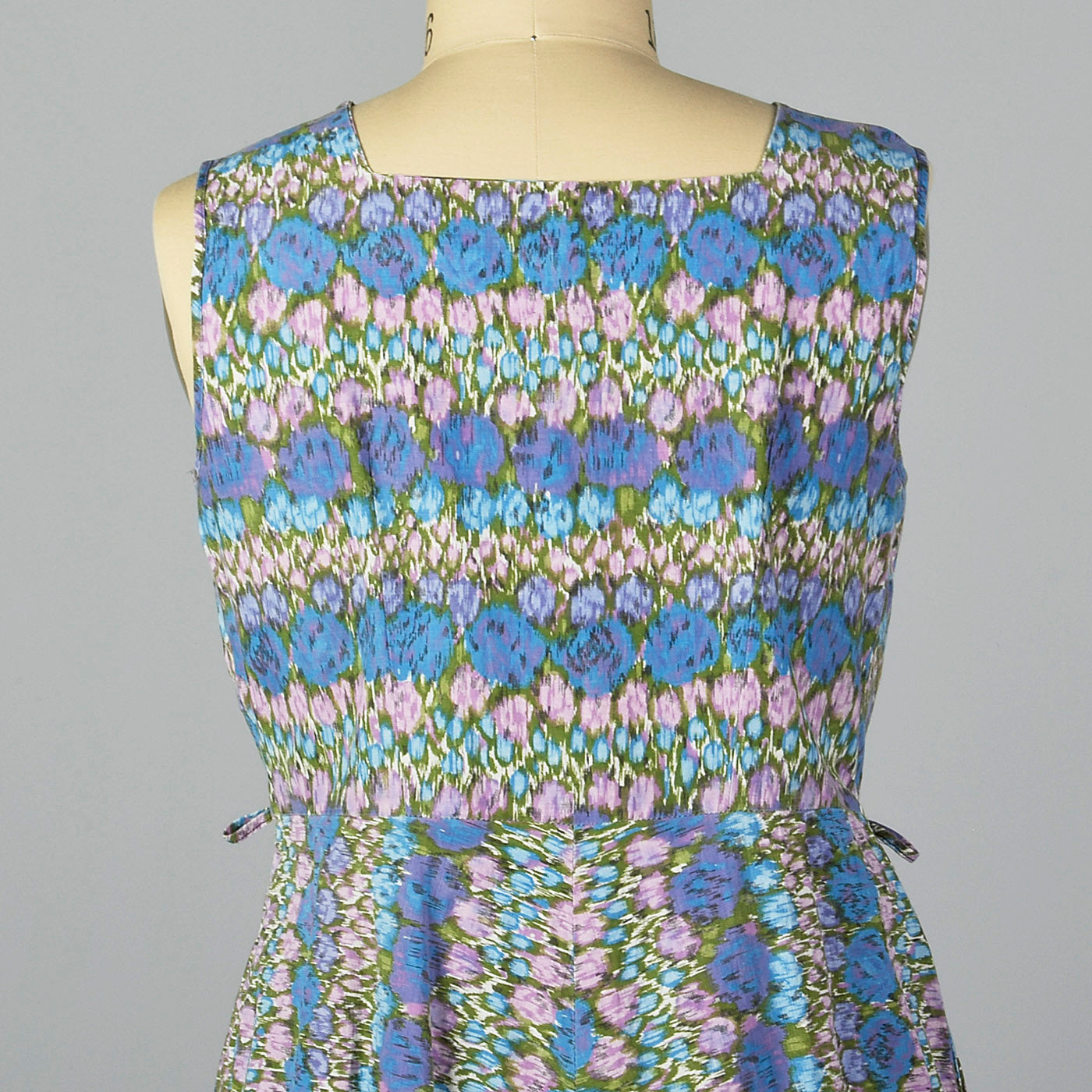 1950s Abstract Floral Print Dress