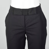 2000s Low Rise Black Pants with Bow Waist