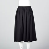 1970s Chloe Timeless  Black Wool Skirt with Gold Buttons, Karl Lagerfeld era