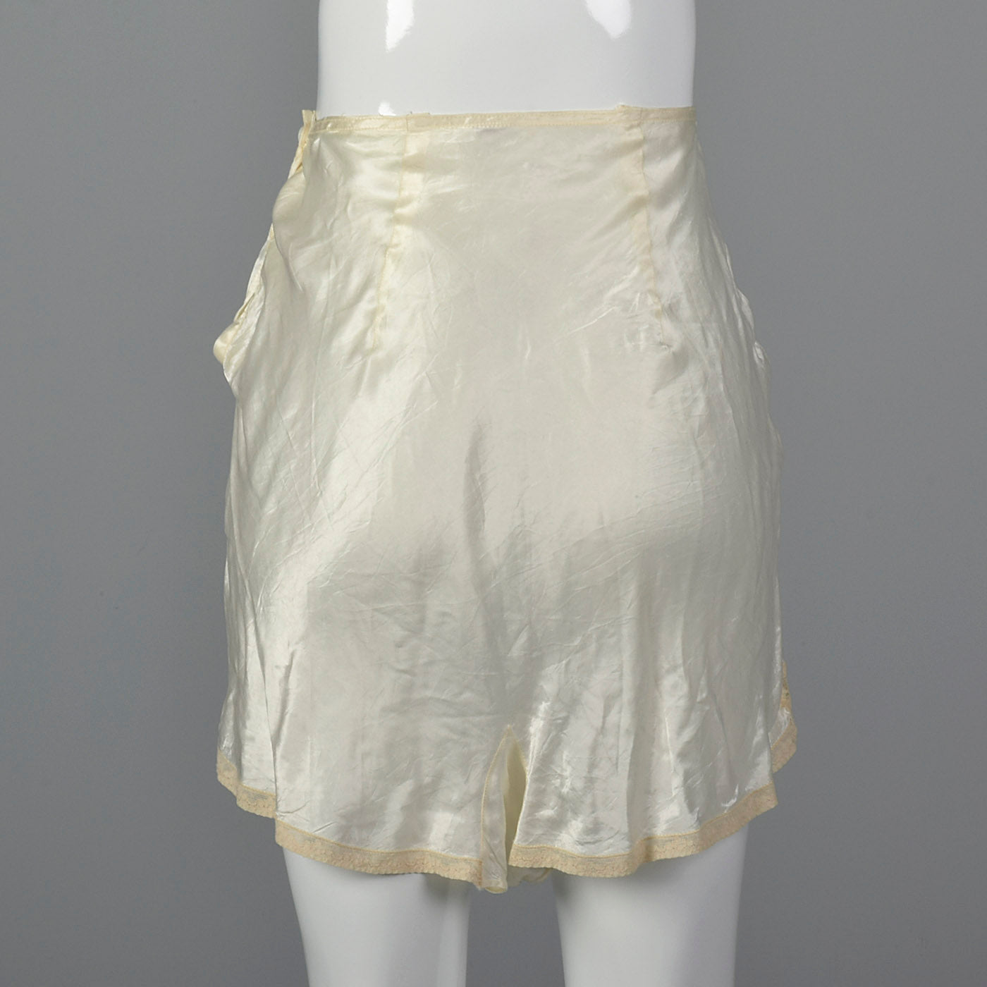 1930s White Slip Shorts with Lace Trim
