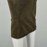 Wolford Metallic Gold Dress Keyhole Back Sexy Stretch Bodycon