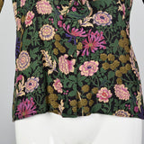 1980s Emanuel Ungaro Floral Print Silk Blouse