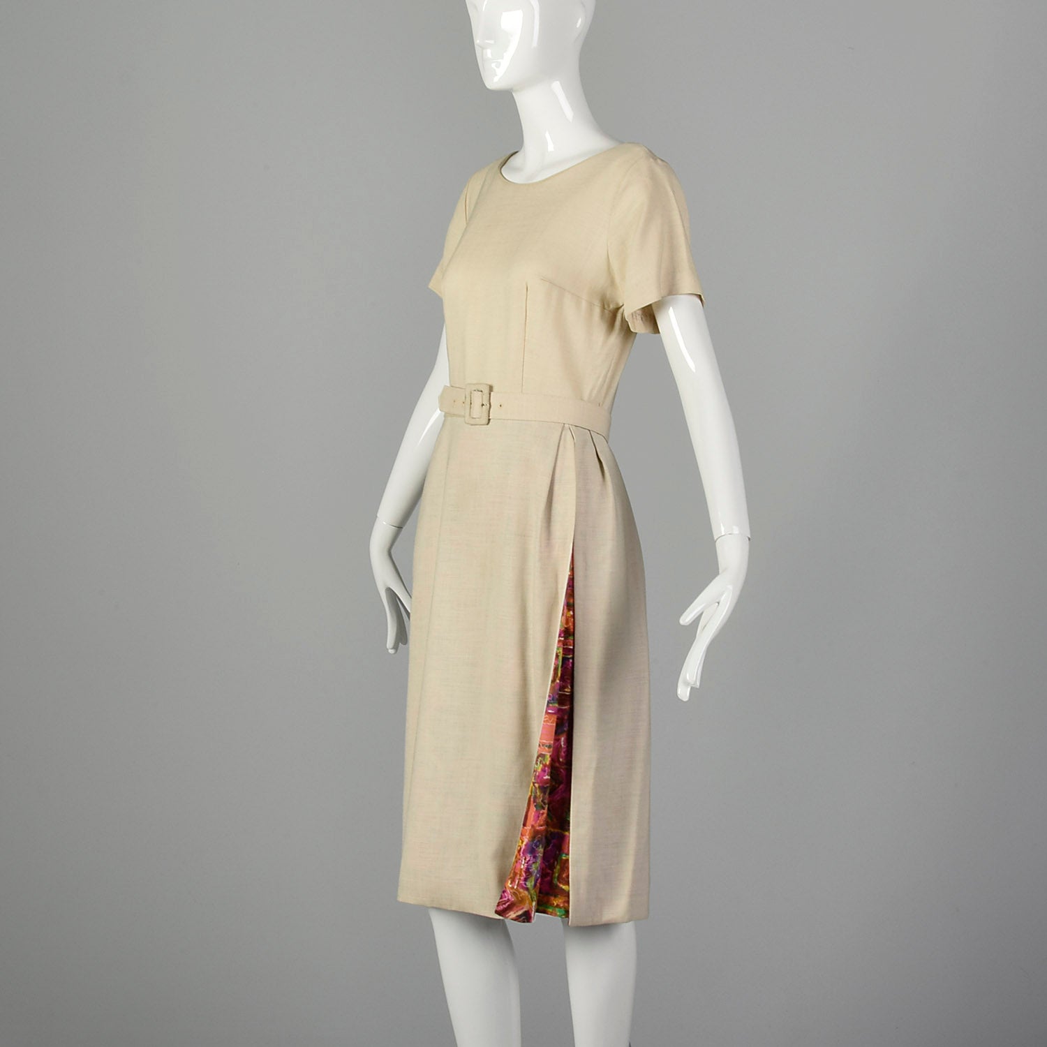 Medium 1960s Tan Cotton Dress