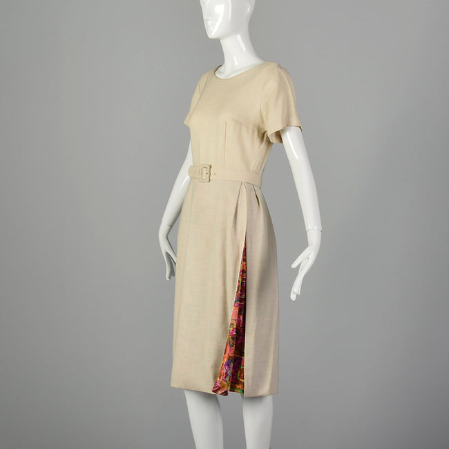 Medium 1960s Tan Cotton Dress