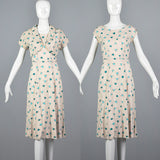 1950s Novelty Print Dress with Abstract Blue Birds