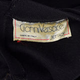 Small 1980s Gianni Versace Black Jersey Knit Top with Long Sleeves