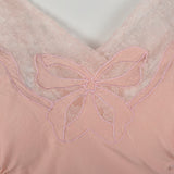 1950s Pink Silk Full Slip with Lace Trim, Bias Cut
