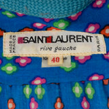 1976 Yves Saint Laurent Rive Gauche Russian Collection Blue Wool Dress