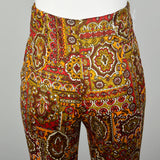Small 1970s High Rise Pants Psychedelic Bohemian Bell Bottoms