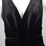 1990s Black Velvet Mesh Dress