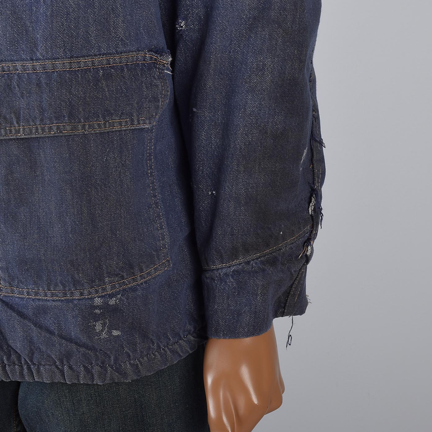 Mens 1960s Jean Jacket Faux Shearling Lining