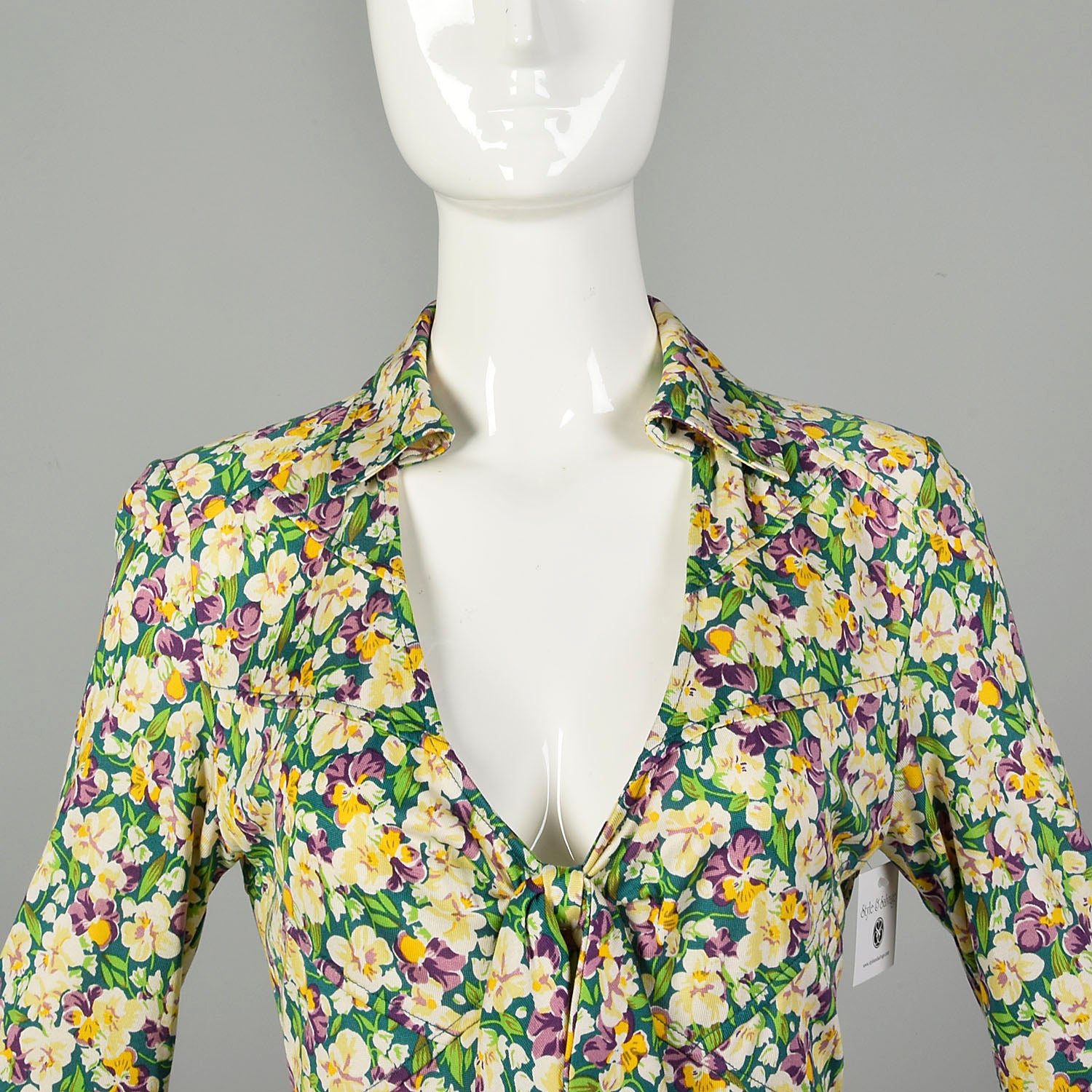 Medium Diane Von Furstenberg Violet Print Dress Floral Silk Jersey