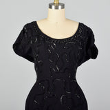 Medium 1950s Sequined Little Black Dress