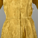 Medium 1960s Dress Gold Weave Brocade Maxi Casual Gown
