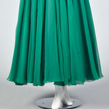 1970s Emerald Green Gown with Bishop Sleeves