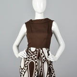 1970s Brown Paisley Jumpsuit
