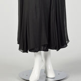Large 1930s Little Black Dress 2pc Bias Cut Formal Evening Sheer Art Deco Ensemble