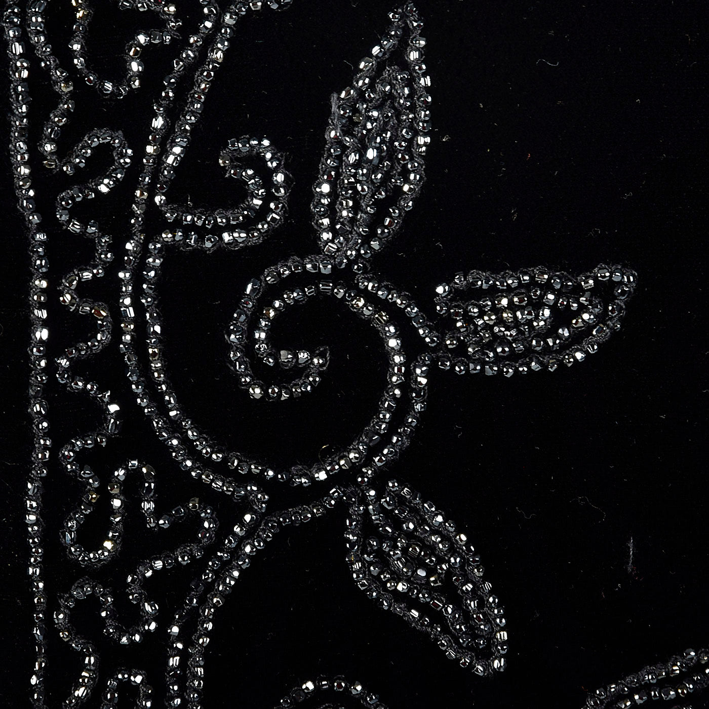 1940s Black Velvet Beaded Swing Jacket