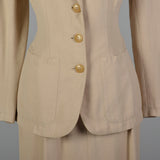 1950s Sacony Tan Summer Skirt Suit