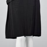 1940s Black Rayon Dress with Beaded Collar