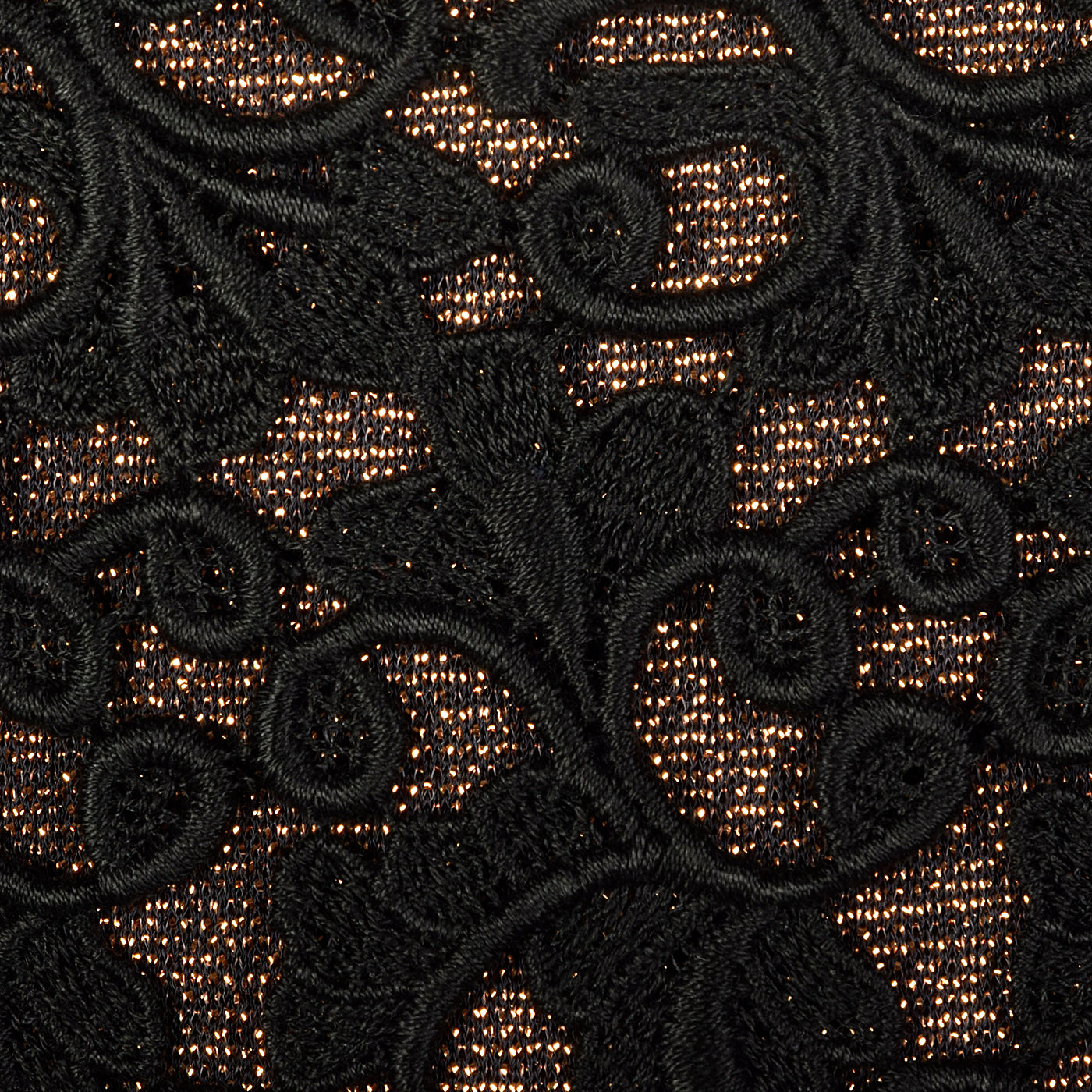 1960s Bronze Lurex Dress with Black Lace Overlay