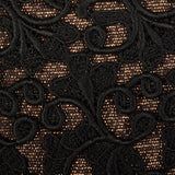1960s Bronze Lurex Dress with Black Lace Overlay