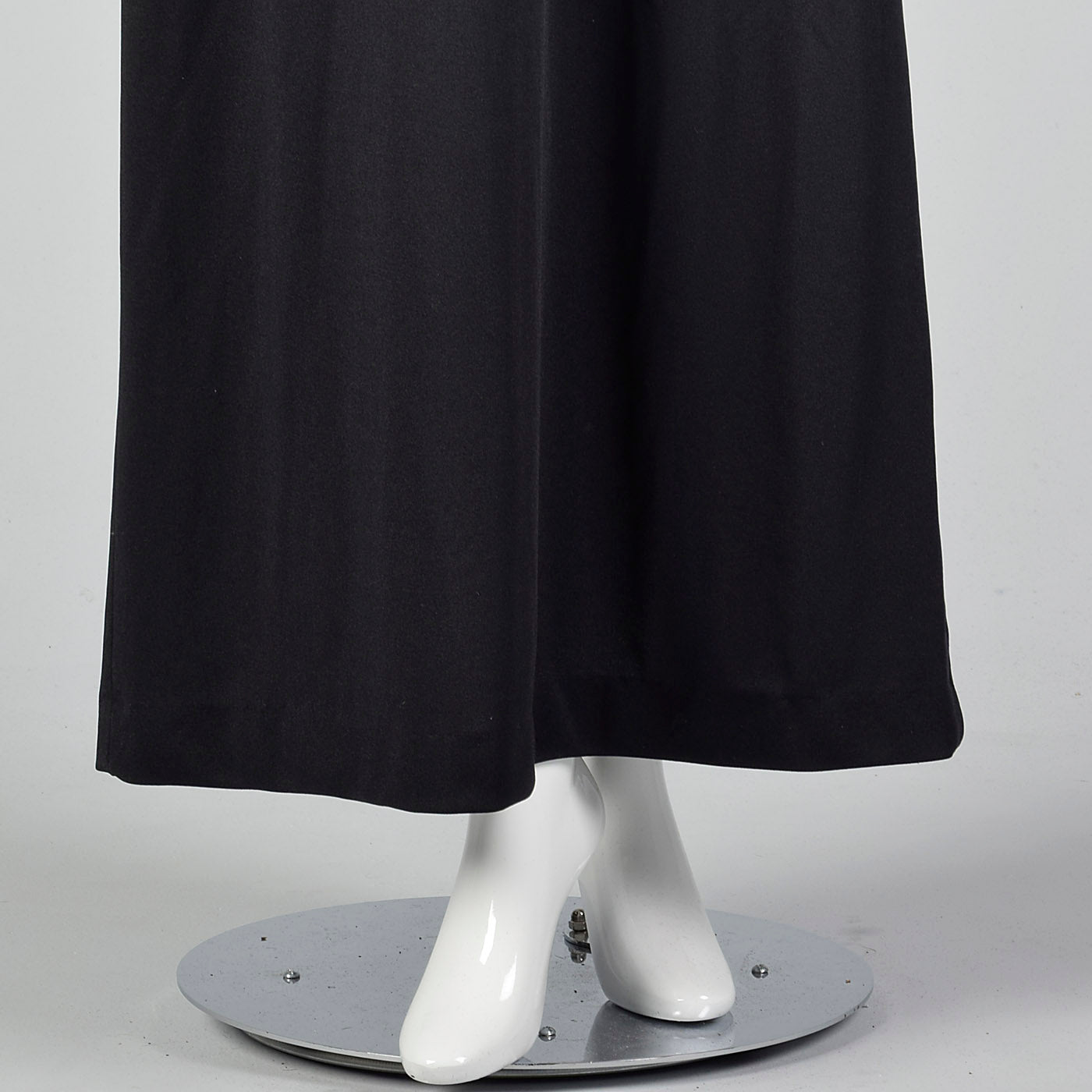 1970s Black Maxi Dress with Faux Drawstring Details