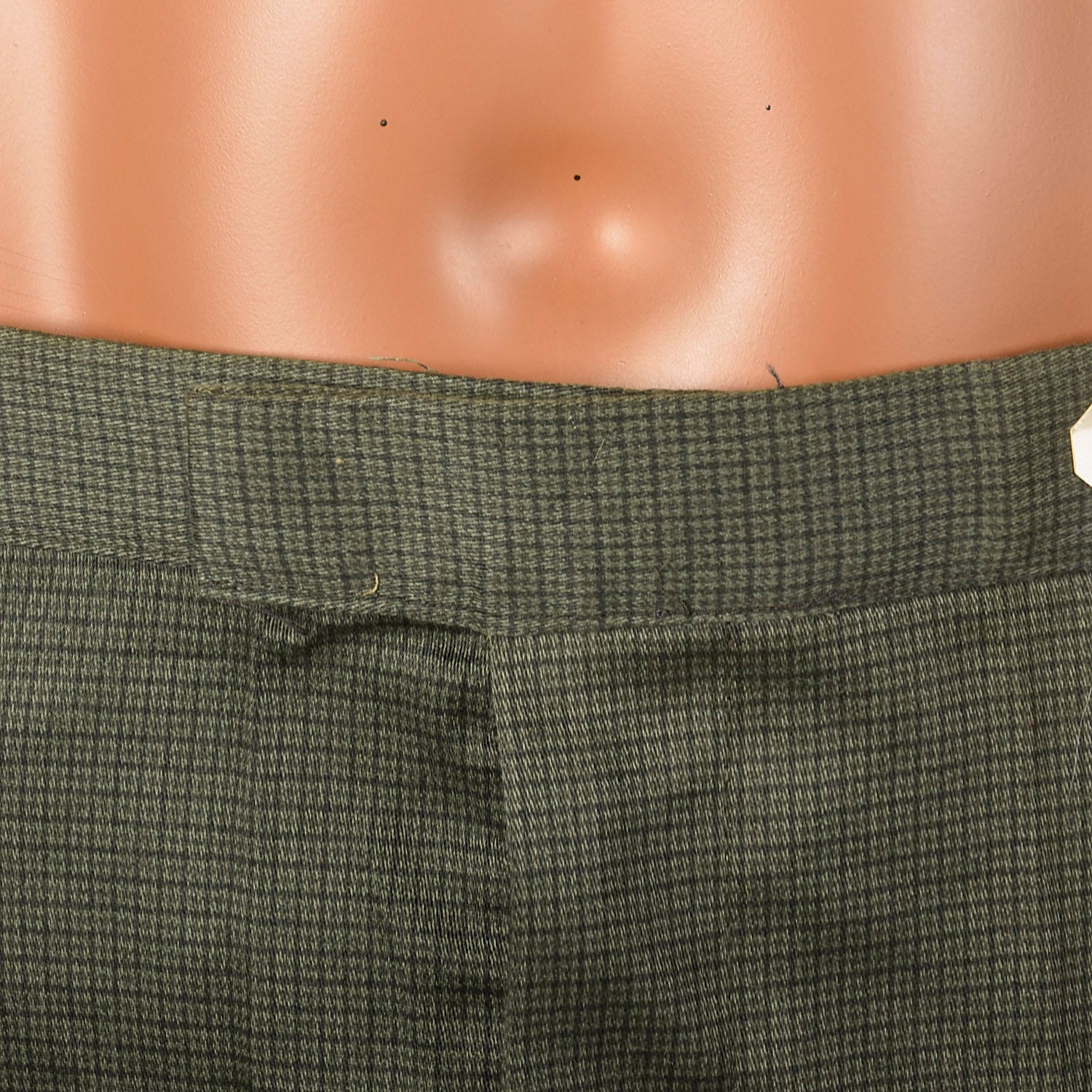 Medium 1960s Deadstock Green Checked Pants