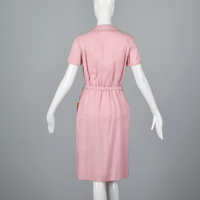 1960s Deadstock Pink Linen Dress